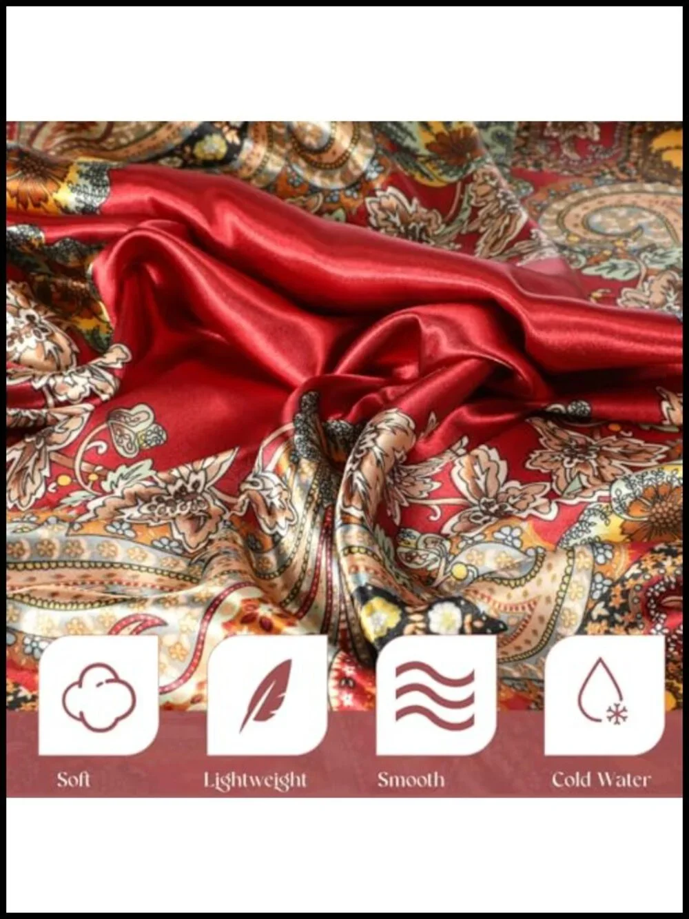 3 Pack Silk Feel Satin Head Scarf Large Square for Women Hair Sleeping